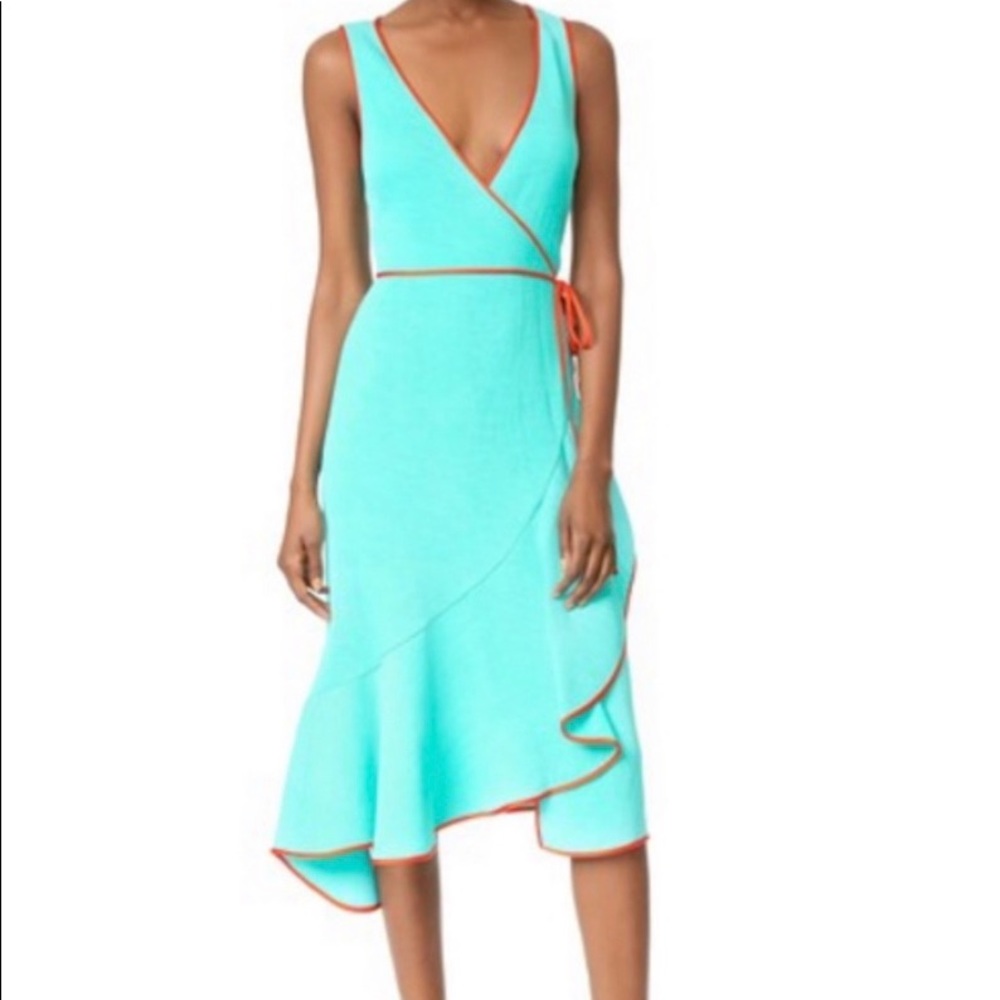 DVF Turquoise Wrap Dress Size 10